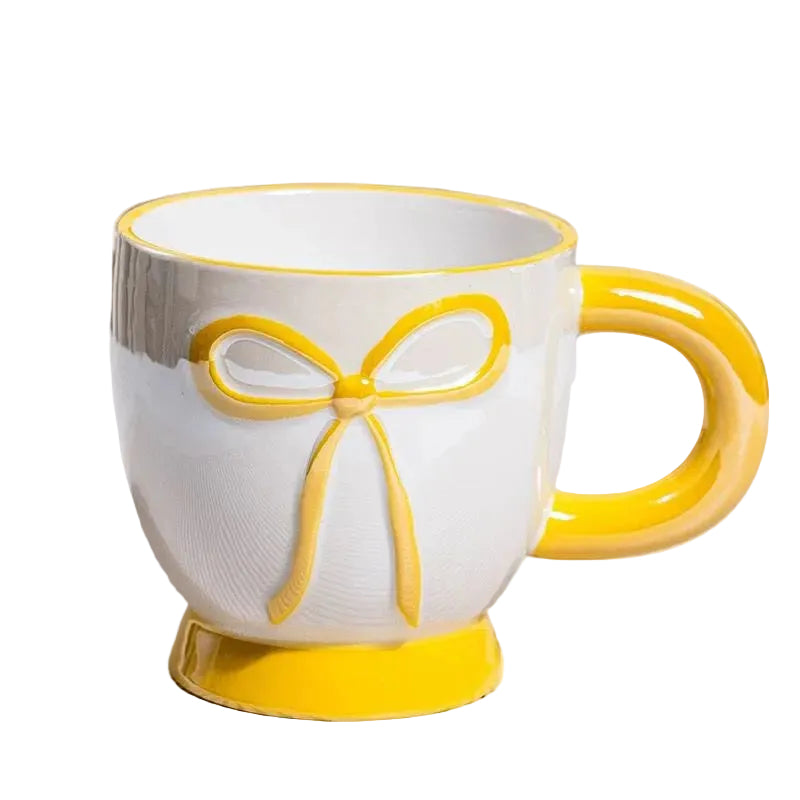 Elegant Ribbon Bow Ceramic Mug