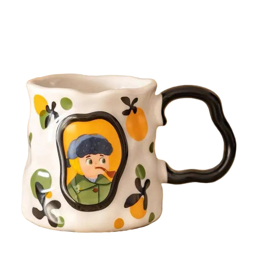 Whimsical Art-Inspired Ceramic Mug – Miniature Decorative Display Piece