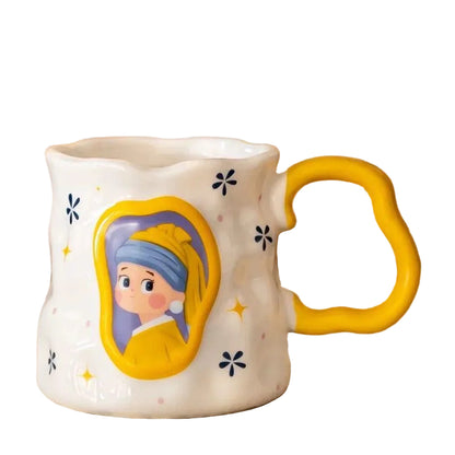 Whimsical Art-Inspired Ceramic Mug – Miniature Decorative Display Piece