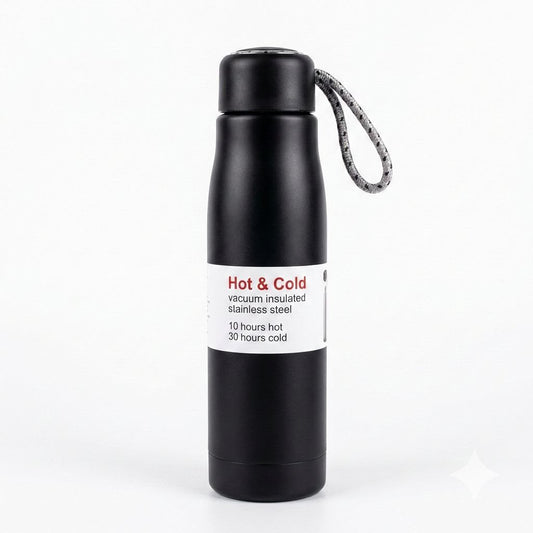 Premium Matte Black Vacuum Insulated Stainless Steel Thermal Bottle