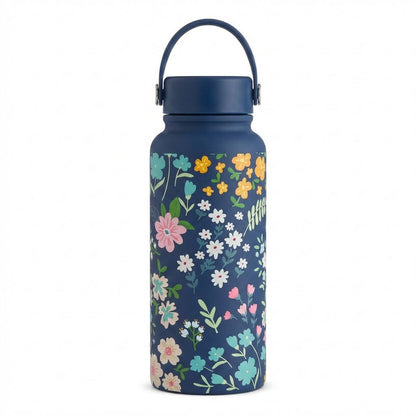 Charming Floral Print Stainless Steel Insulated Water Bottle