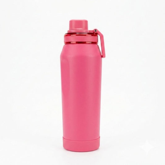 Minimalist Matte Navy Insulated Sport Water Bottle with Carry Handle 800 m