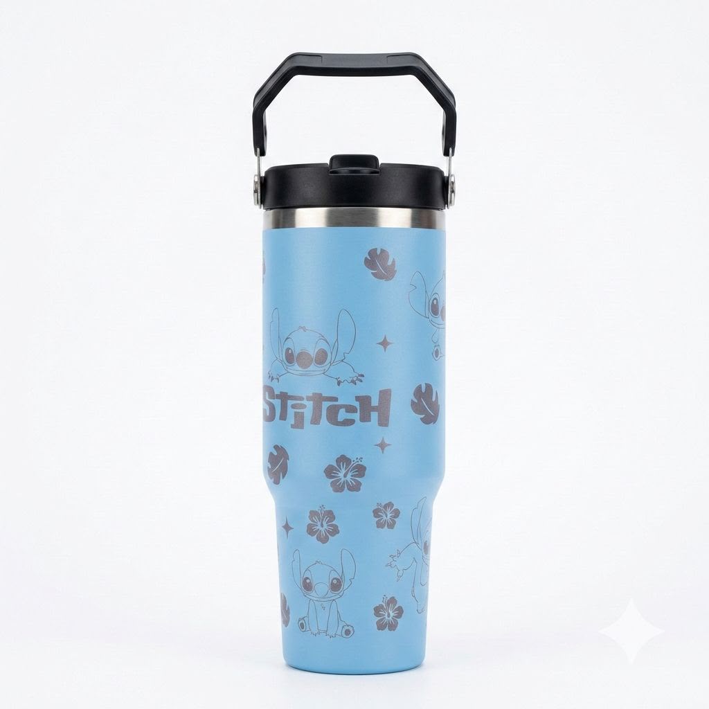 Playful Character-Themed Olive Green Stainless Steel Insulated Travel Tumbler