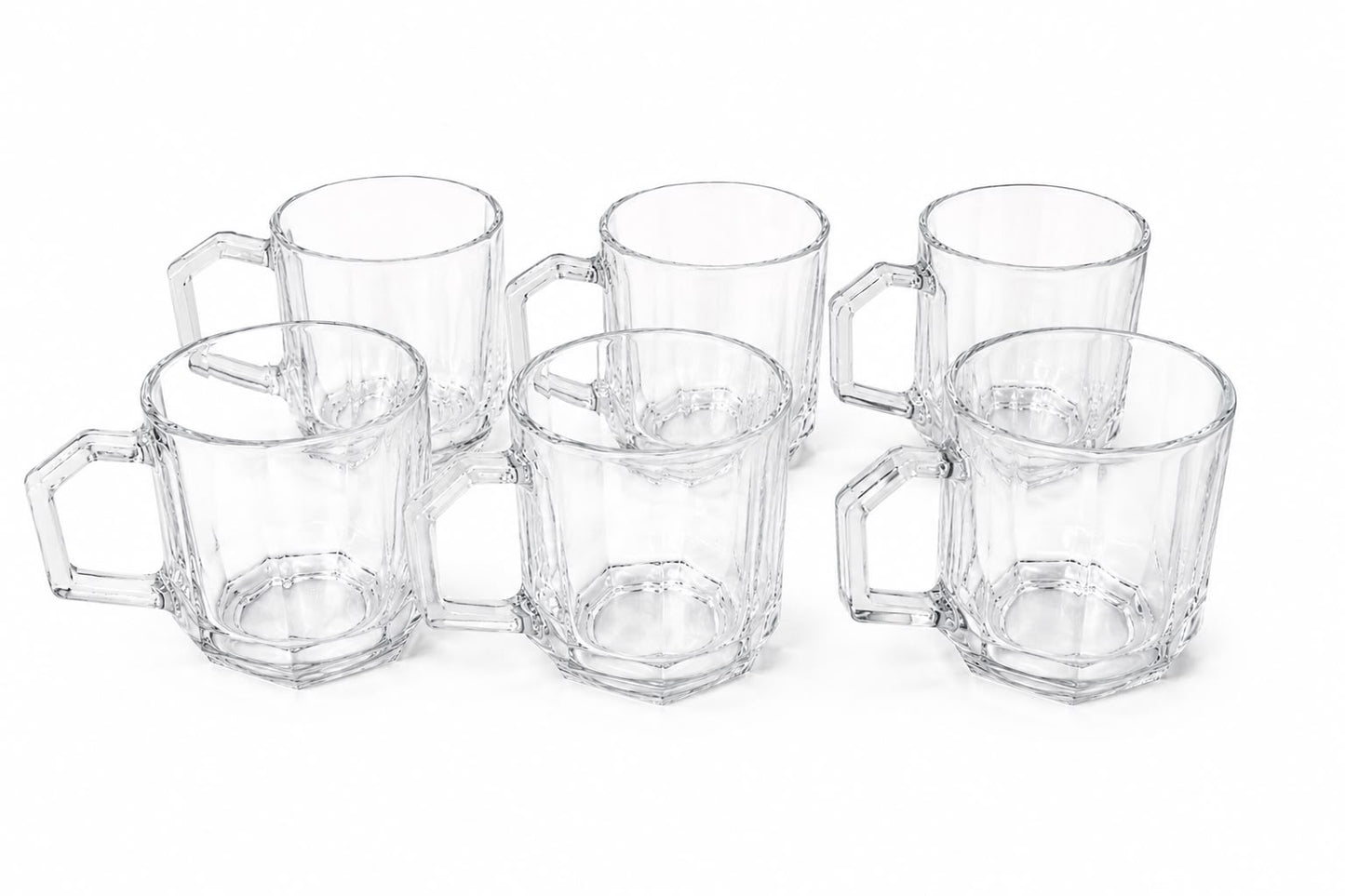 Faceted Crystal Tea Mug Set - Set of 6