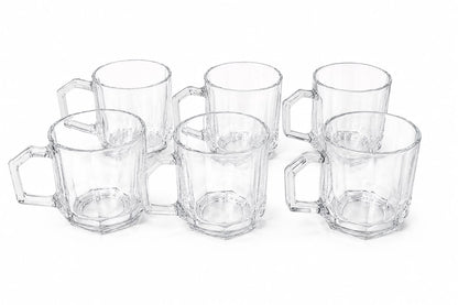 Faceted Crystal Tea Mug Set - Set of 6
