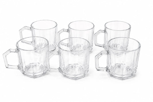 Faceted Crystal Tea Mug Set - Set of 6