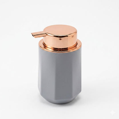 Modern White Soap Dispenser with Rose Gold Pump – Luxury Bathroom Accessory