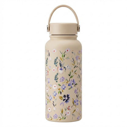 Charming Floral Print Stainless Steel Insulated Water Bottle