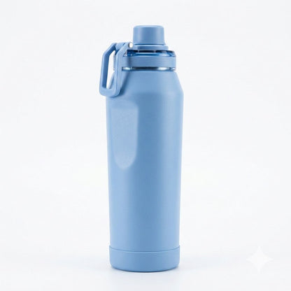 Minimalist Matte Navy Insulated Sport Water Bottle with Carry Handle 800 m