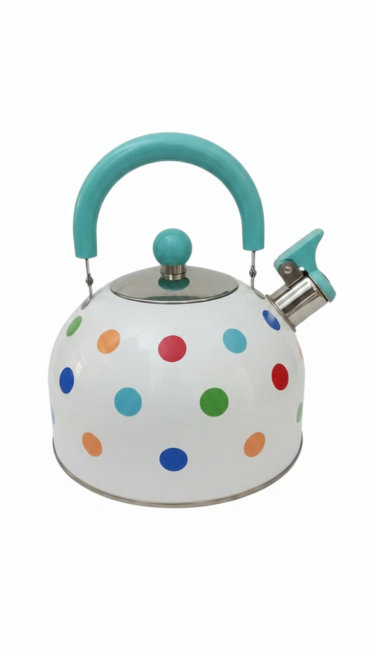 Cheerful Polka Dot Stovetop Tea Kettle