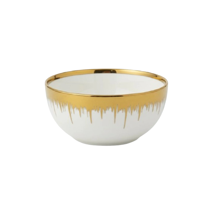 Ceramic Serving Bowl with Gold Rim
