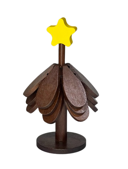 Wooden Star-Top Mini Tree