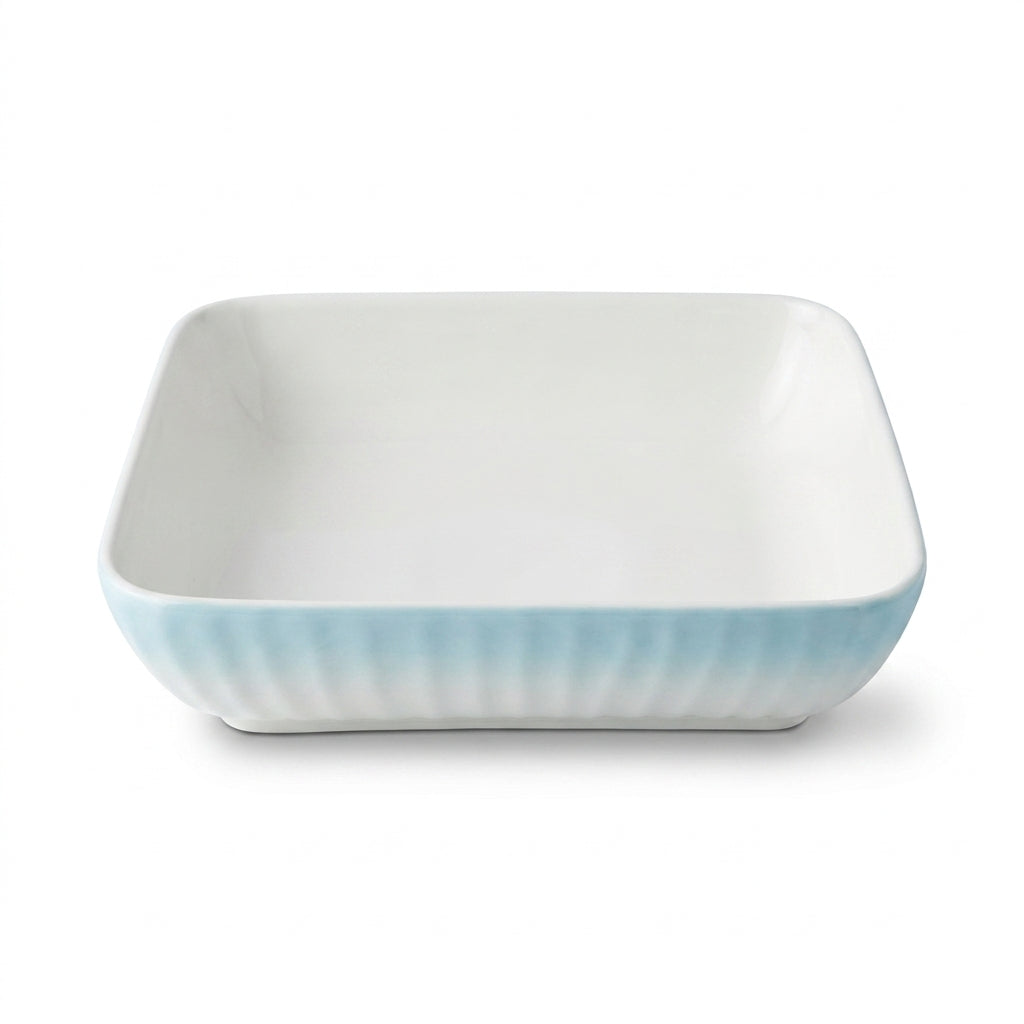 Square Fluted Serving Dish with Gradient Base
