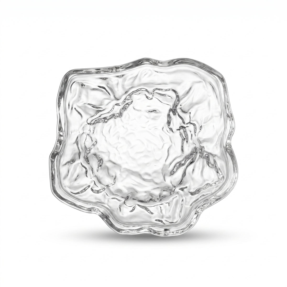 Irregular Water Ripple Clear Glass Ashtray
