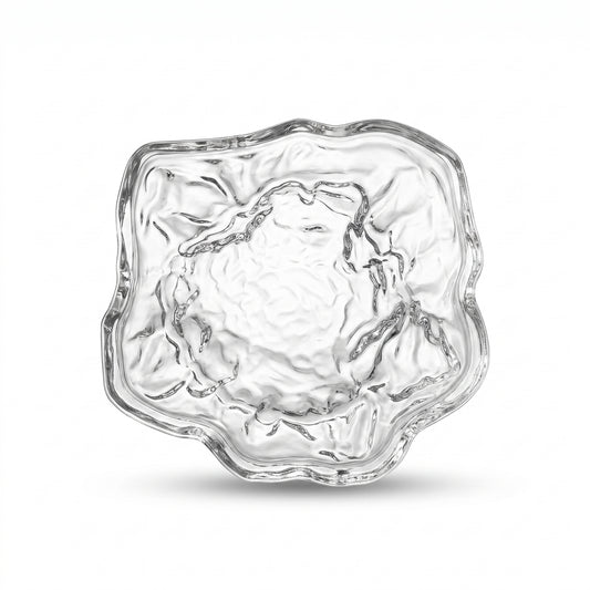 Irregular Water Ripple Clear Glass Ashtray