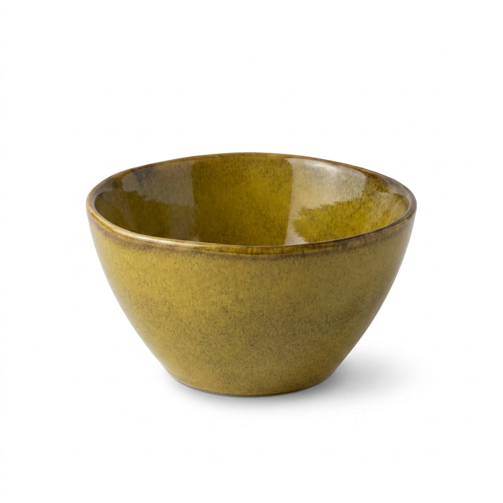 Deep Round Serving Bowl with Speckled Finish