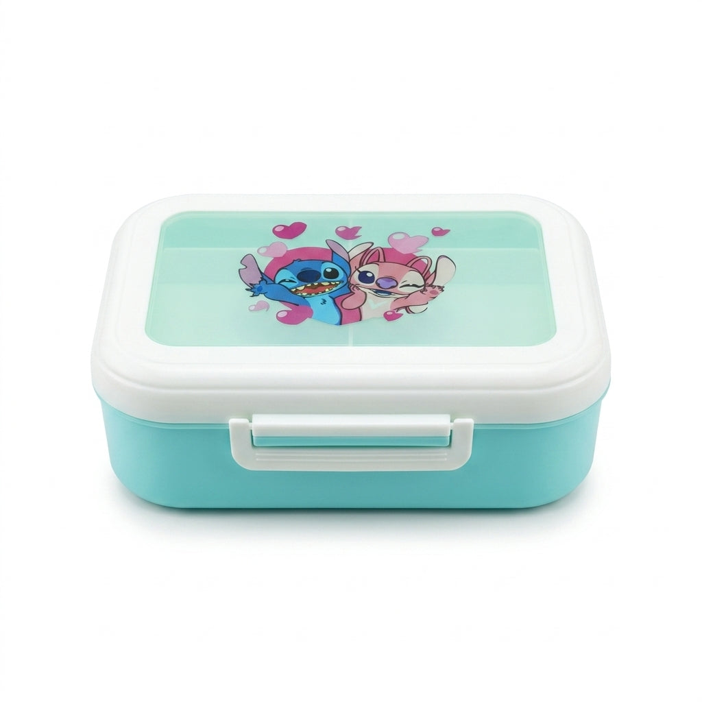 Character Themed Divided Bento Lunch Box with Cutlery