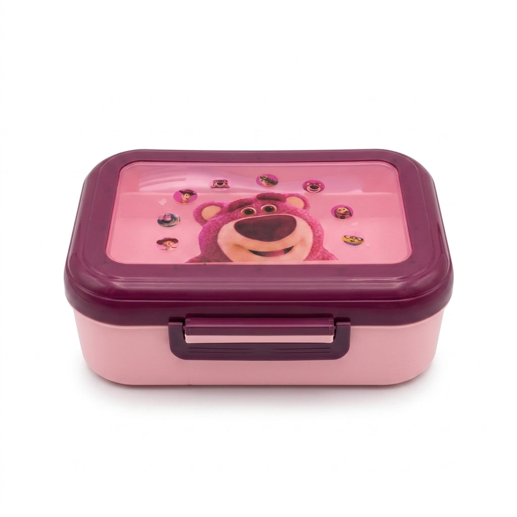 Character Themed Divided Bento Lunch Box with Cutlery