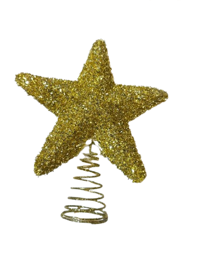 Glittery Gold Star Christmas Tree Topper