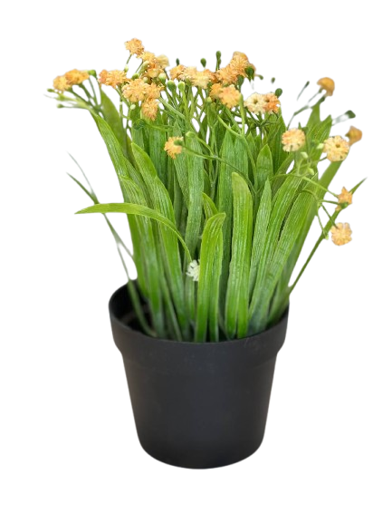 Artificial Mini Wildflower Plant in Black Pot