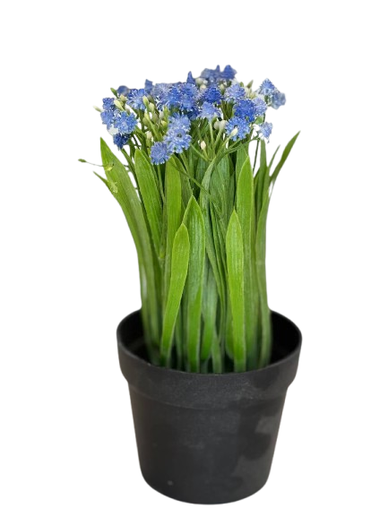 Artificial Blue Wildflower Potted Plant