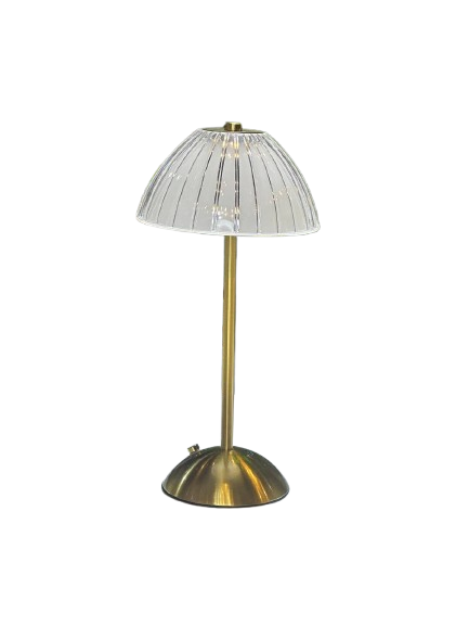 Crystal Dome Table Lamp with Golden Base