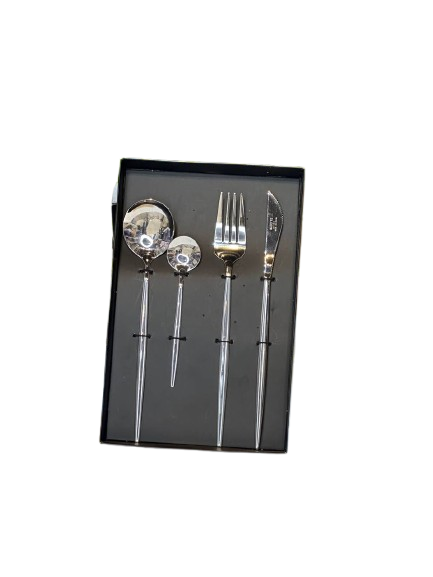 Elegant Silver Cutlery Set – 4-Piece