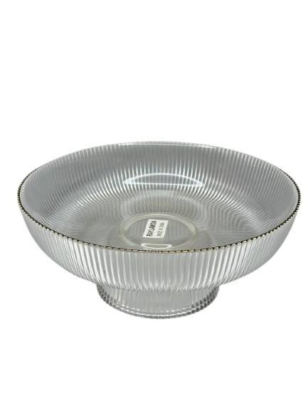 Ribbed Glass Footed Bowl