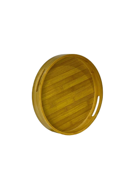 Round Bamboo Serving Trays – Set of 3
