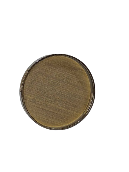 Round Wooden Serving Tray — Dark Finish