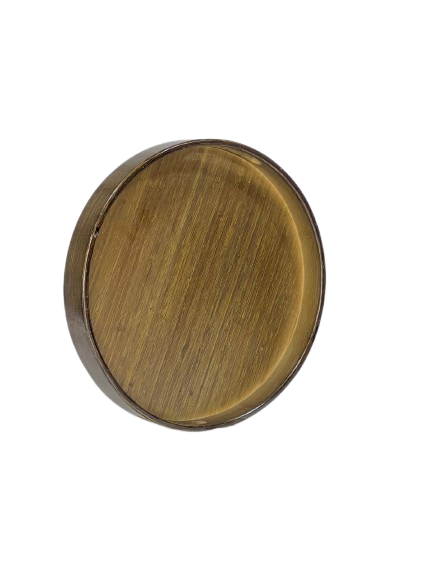 Round Wooden Serving Tray — Dark Finish
