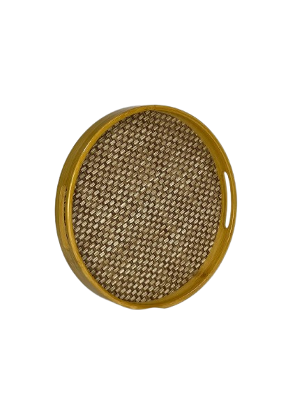 Round Bamboo Woven Serving Tray