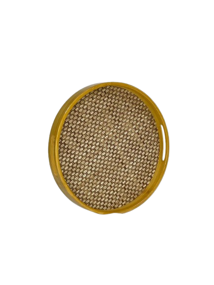 Round Bamboo Woven Serving Tray